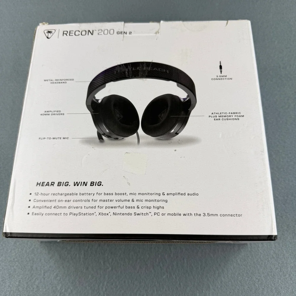 Turtle Beach Recon 200 Gen 2 Gaming Headset Unisex OS Black Wired Amplified
